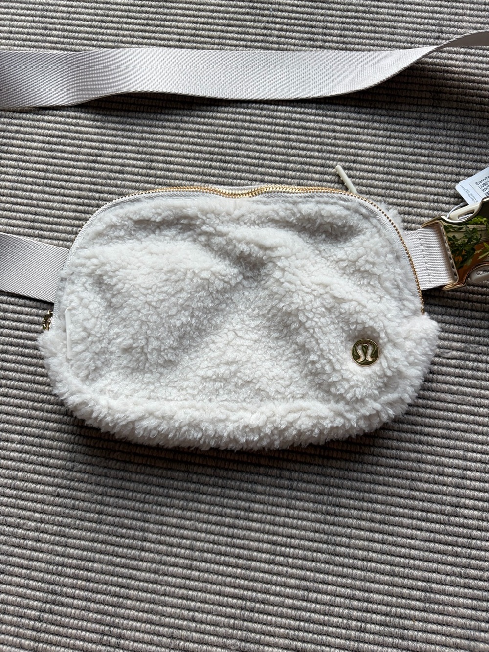 lululemon athletica Cream Sherpa Crossbody Belt Bag